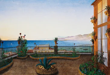 Terrasse au premier étage de la Villa Lazzarovic