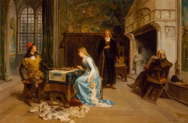 Fernando et Iolanda jouant aux échecs