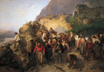 Garibaldi blessé à Aspromonte, par Gerolamo Induno