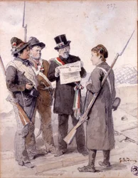 Risorgimento : Les Cinq Jours de Milan (Cinque giornate di Milano) (18-22 mars 1848) : c