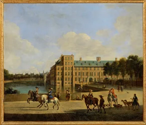 Le Binnenhof sur le Vijver à La Haye ... (peinture sur toile)