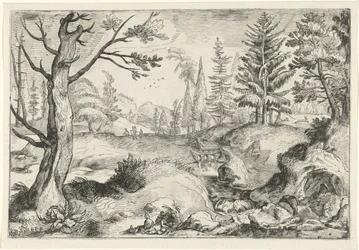 Paysage avec ruisseau