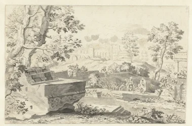 Paysage avec ruines antiques