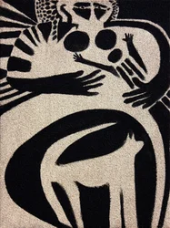 Premier né, 2014 (sable et acrylique sur toile)