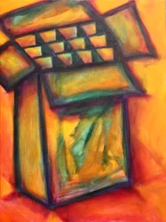 Boîte jaune sur jaune, 2022 (acrylique sur toile)