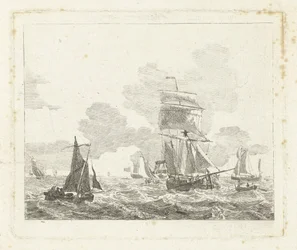 Voiliers sur une mer agitée