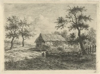 Paysage avec deux figures en chemin