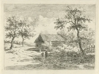Paysage avec deux figures en chemin