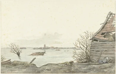 Vue de Ransdorp inondé, février 1825