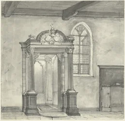 Accès à la chapelle avec la crypte des Seigneurs de Zandvoort, dans l