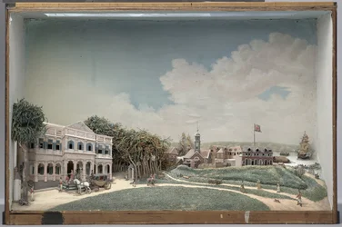 Diorama de la place du Gouvernement à Paramaribo
