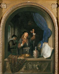 Le médecin (peinture sur bois de chêne)