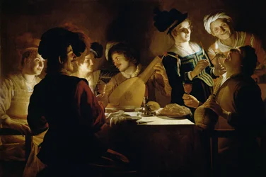 Un festin avec un joueur de luth