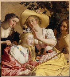 Une bergère parée de fleurs