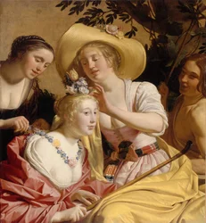 Une bergère ornée de fleurs