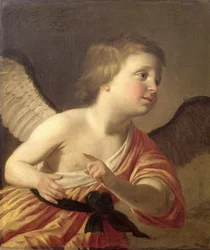 Portrait du jeune prince Maurice de Bohême (1620-53) en Cupidon