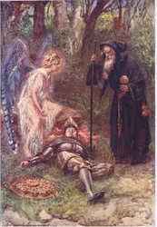 "Voici cette vue lourde, toi révérend Sire", Histoires de la Reine des Fées publiées par George Harrap and Company