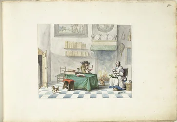 Homme lisant à une dame
