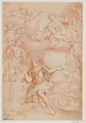 La Vierge et deux femmes (les trois Marie) apparaissant en vision à Saint Guillaume d