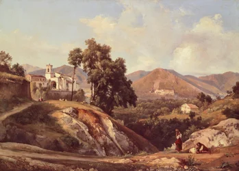 Paysage de la région de Campanie, par Giacinto Gigante (1806-1876), Italie
