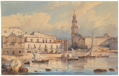 Vue de Marinella, Strada di Portici, près de Naples