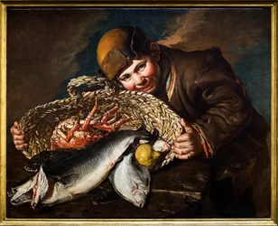 Garçon avec un panier de poissons, vers 1734 - 1736