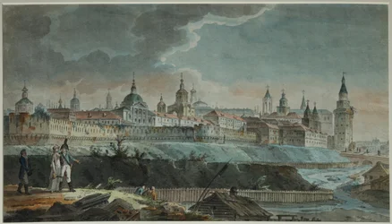 Vue de la rivière Neglinnaya et de Kitay-gorod depuis la place Petrovsky, années 1790