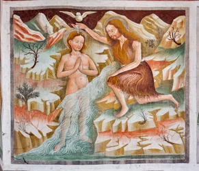 Saint Jean-Baptiste baptisant Jésus dans le Jourdain (détail)