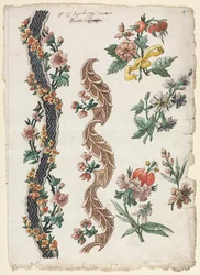 Dessins floraux et bandes florales, 1784
