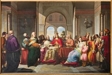 Frédéric II recevant un livre d