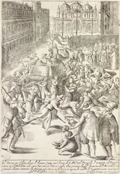 Le prince élu sur une petite scène de l