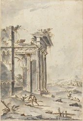 Caprice de Ruines Classiques sur une Côte