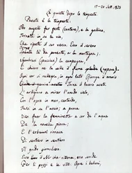 Manuscrit du poème "Le calme après la tempête" de Leopardi. 1829 (documents )