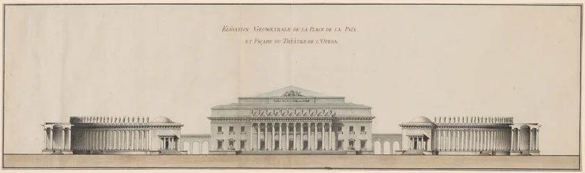 Élévation géométrique de la place de la Paix et façade de l