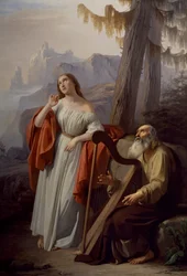 Ossian chantant les exploits de Carthon à Malvina, par Giacomo Trecourt