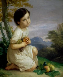 Portrait de Lena Presti avec des fruits