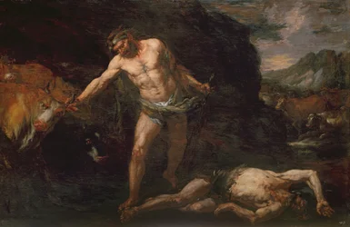 Hercule tue le géant Cacus et récupère le bétail de Géryon