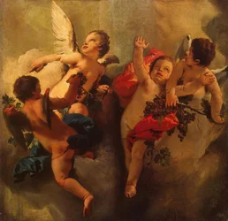 Cupidons avec des raisins. Série Quatre Saisons, 1740s