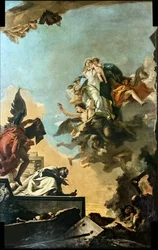 Notre-Dame du Carmel donnant le scapulaire à Saint Simon Stock, 1749