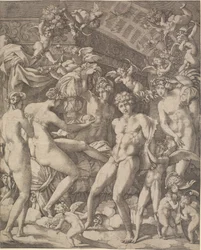 Vénus et Mars avec des amours et les trois Grâces