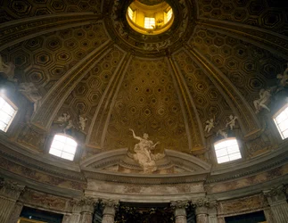 Intérieur du dôme, Église de Saint André au Quirinal, architecte Gian Lorenzo Bernini, Rome
