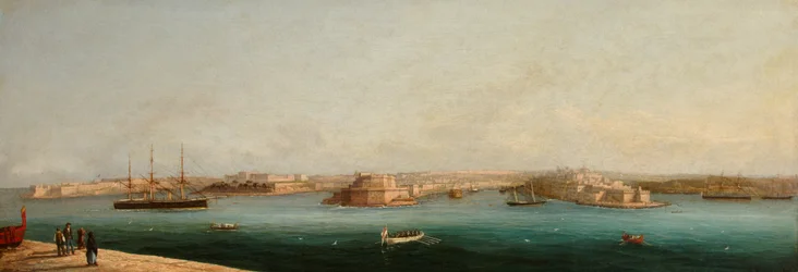 Grand Harbour et Trois Cités depuis le quai de La Valette, 1869