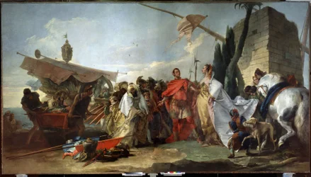 Jules César rencontrant Cléopâtre
