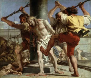 Le Christ à la colonne - Tiepolo, Giandomenico (1727-1804) - 1772 - Huile sur toile - 124x144 cm - Museo del Prado, Madrid