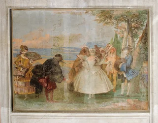 Menuet avec Pantalon et Colombine, de la salle des scènes de carnaval dans la Foresteria, 1757