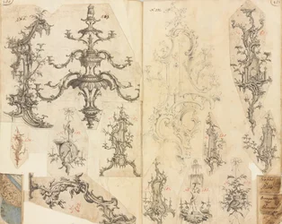 Carnet de croquis de dessins de travail, vers 1760