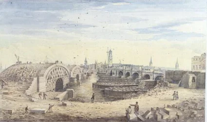 Construction du nouveau Pont de Londres à côté de l