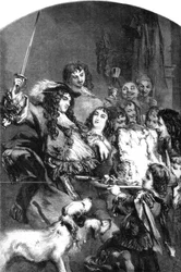 Charles II adoubant un morceau de bœuf