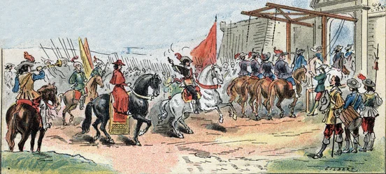 Siège de La Rochelle - Histoire de France : Entrée du roi Louis XIII (1601-1643) et du cardinal de Richelieu (Armand Jean du Plessis)
