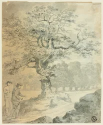 Paysage avec deux figures masculines